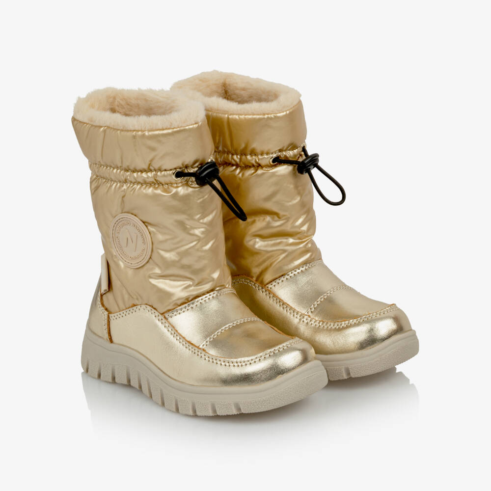 Naturino-Girls Gold Apres-Ski Snow Boots | Childrensalon
