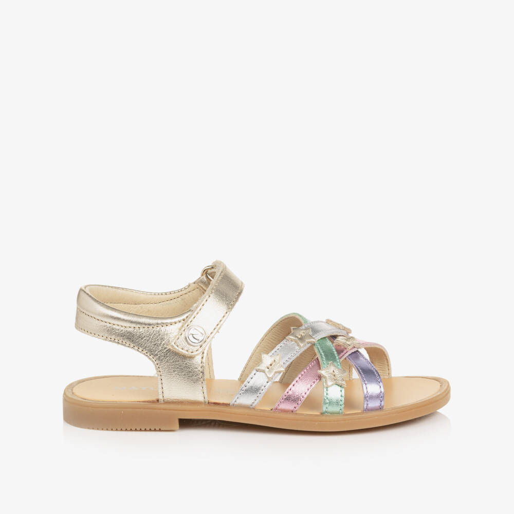 Naturino-Girls Multicolour Metallic Leather Sandals | Childrensalon