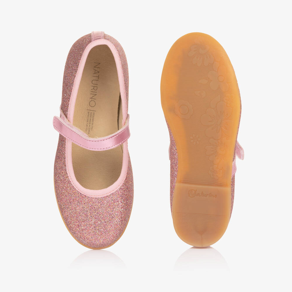 Naturino-Туфли Мэри Джейн розовые из блестящей кожи для девочек | Childrensalon