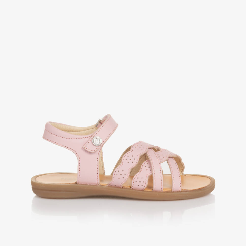 Sandale Naturino Pour Fille - Cuir Véritable - Semelle Caoutchouc - Fermeture Scratch - Style Simple Et Confortable