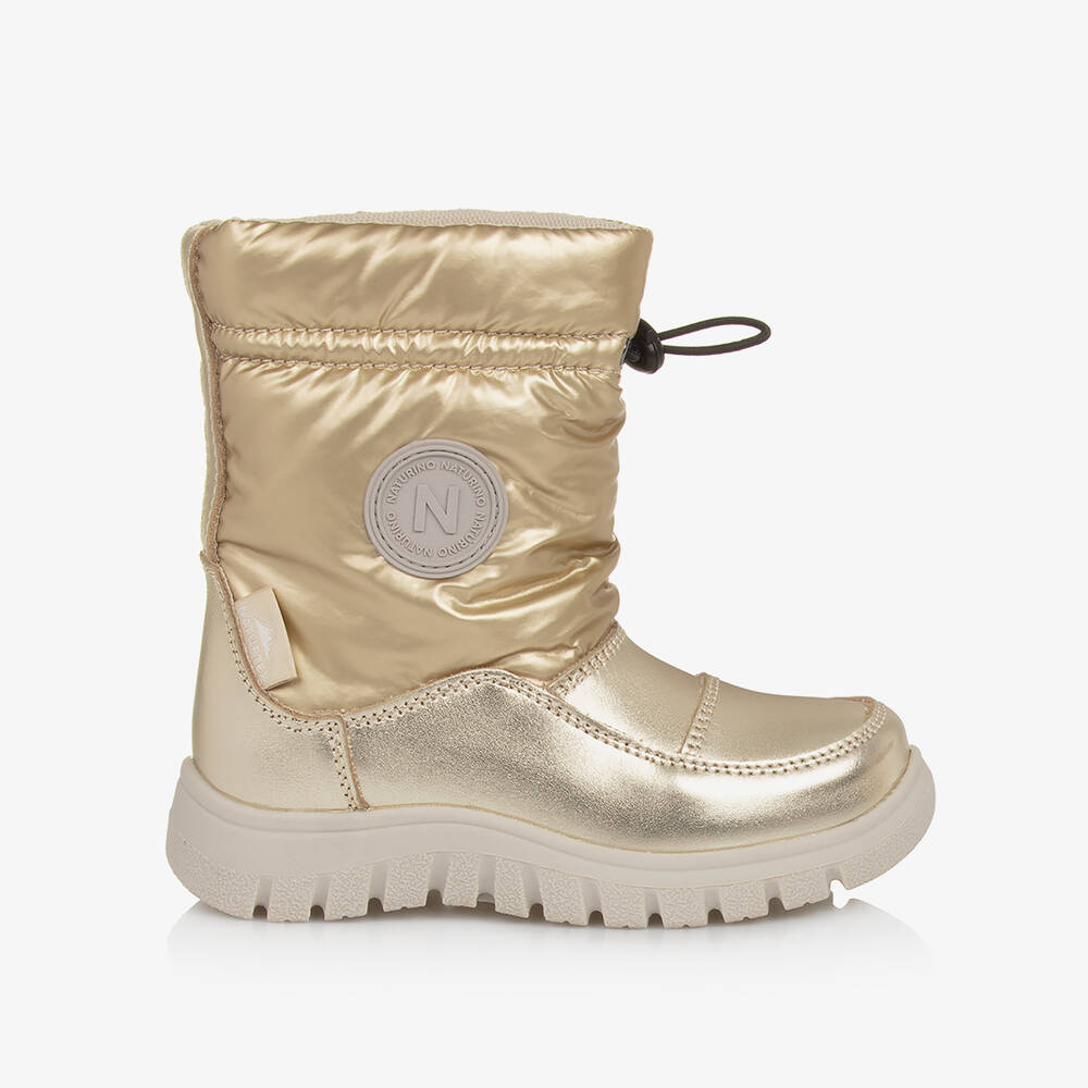Naturino-Gold Waterproof Snow Boots | Childrensalon