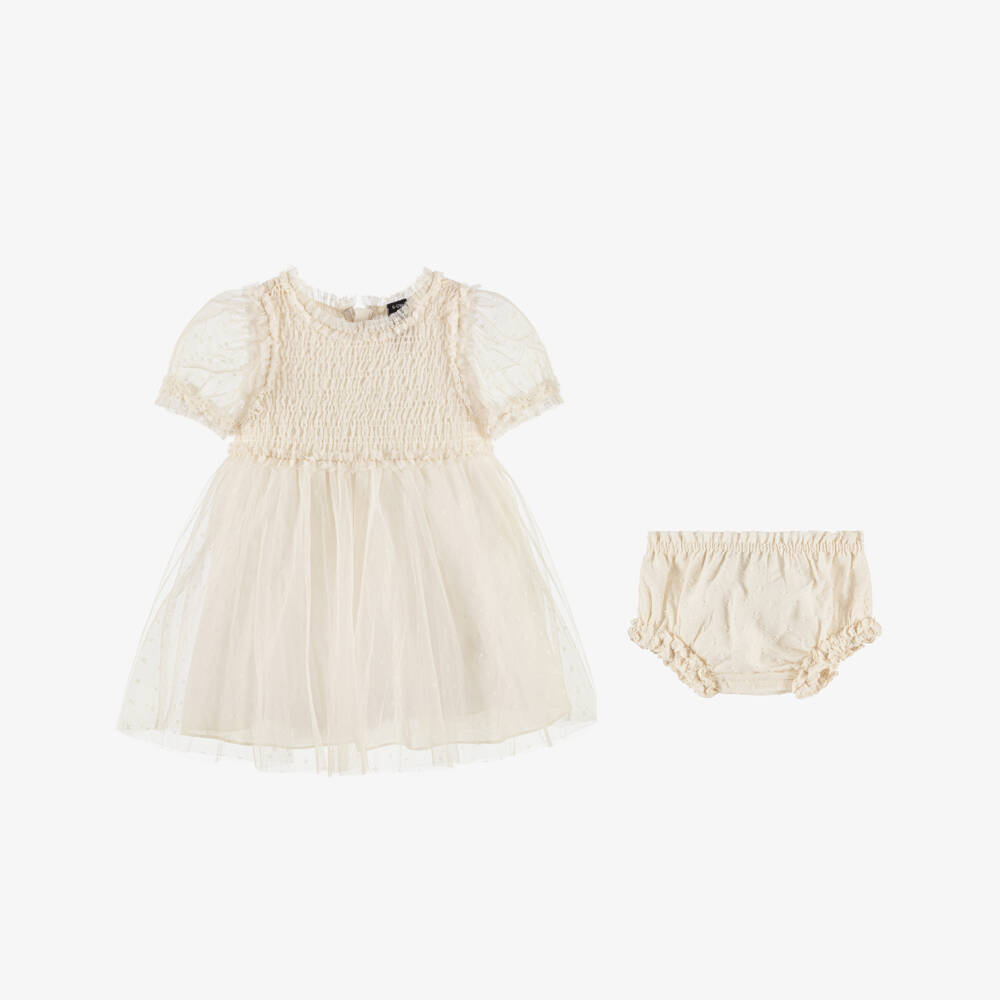 Needle & Thread-Baby Girls Cream Tulle Dress | Childrensalon