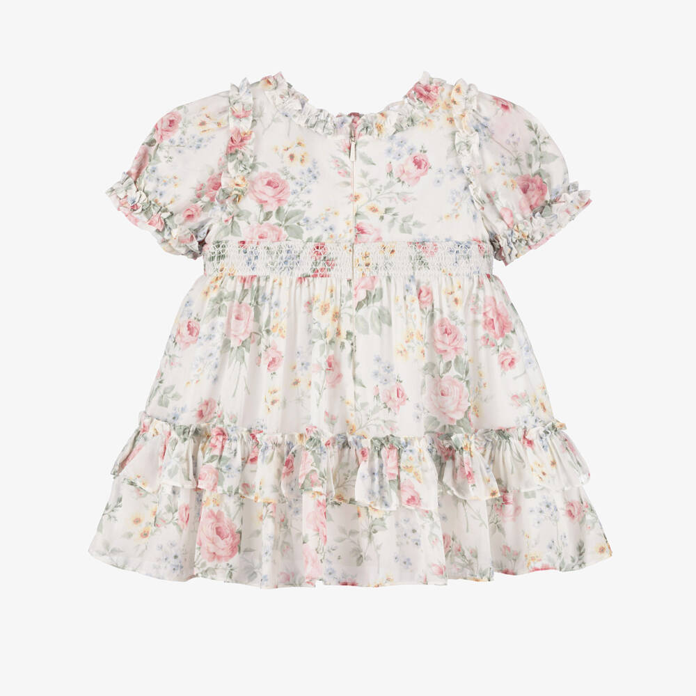 Needle & Thread-Baby Girls Ivory Pompadour Garden Smocked Dress | Childrensalon