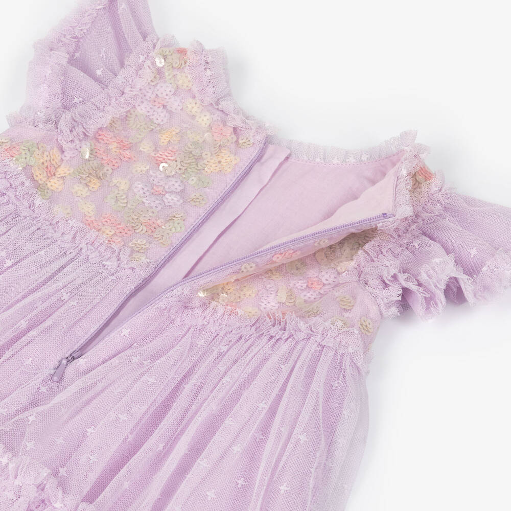 Needle & Thread-Baby Girls Lilac Purple Ruffle Tulle Dress with Sequins | Childrensalon