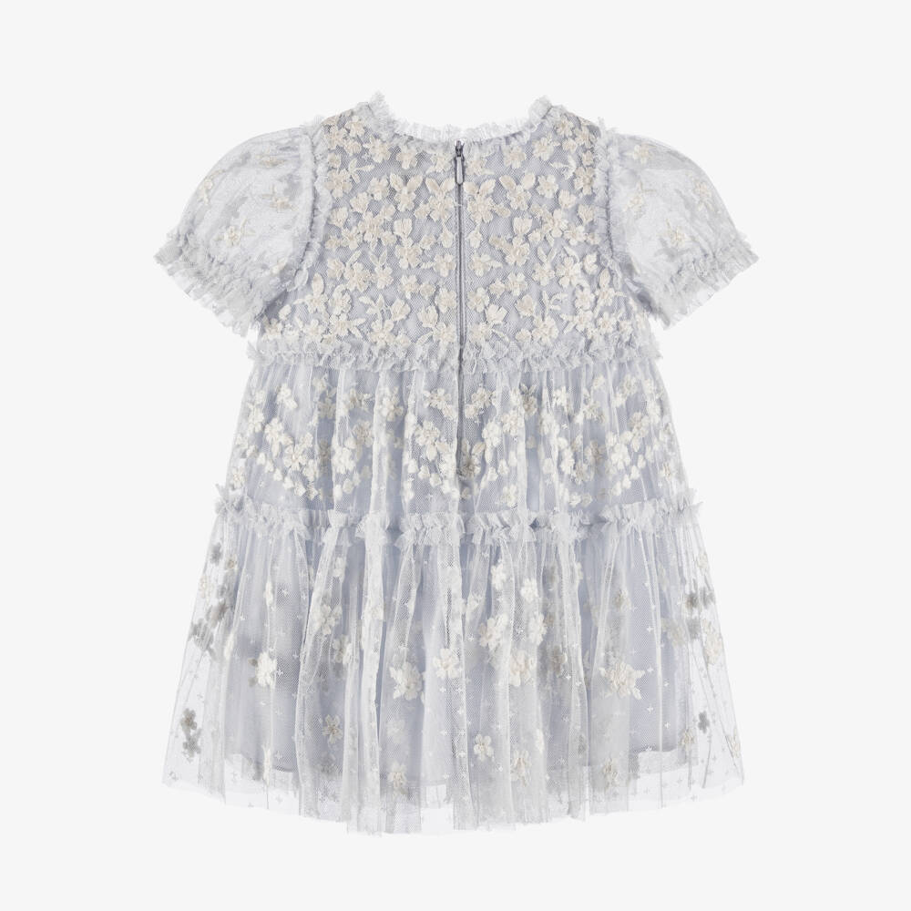 Needle & Thread-Baby Girls Pale Blue Garland Ribbon Dress | Childrensalon