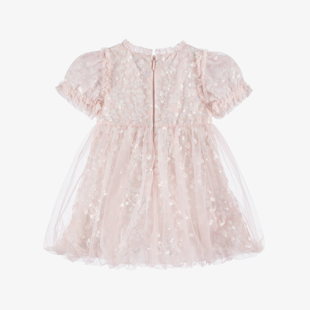 Needle & Thread-Baby Girls Pale Pink Sequin Embellished Dress | Childrensalon