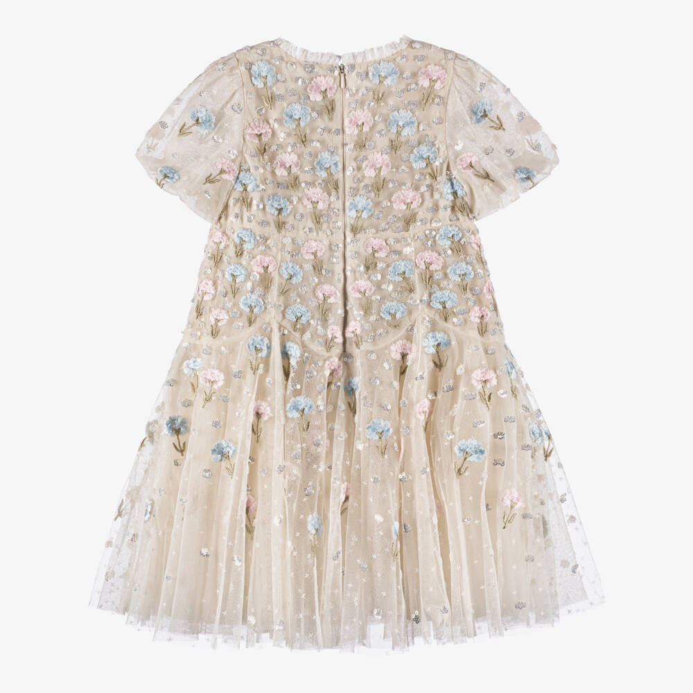 Needle & Thread-Girls Ivory Embroidered Floral & Sequin Tulle Dress | Childrensalon