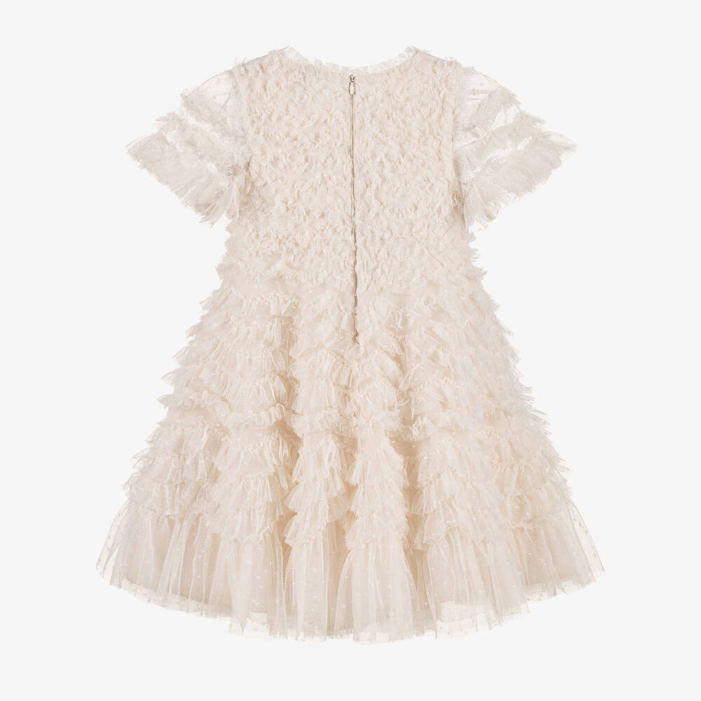 Needle & Thread-Girls Ivory Thalia Ruffle Tulle Dress | Childrensalon