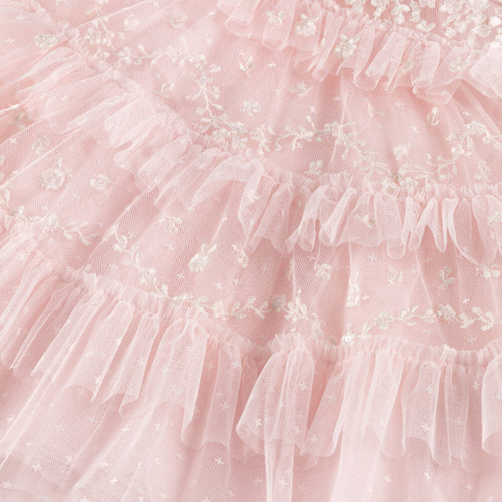 Needle & Thread-Girls Pale Pink Embroidered Blossom Dress | Childrensalon