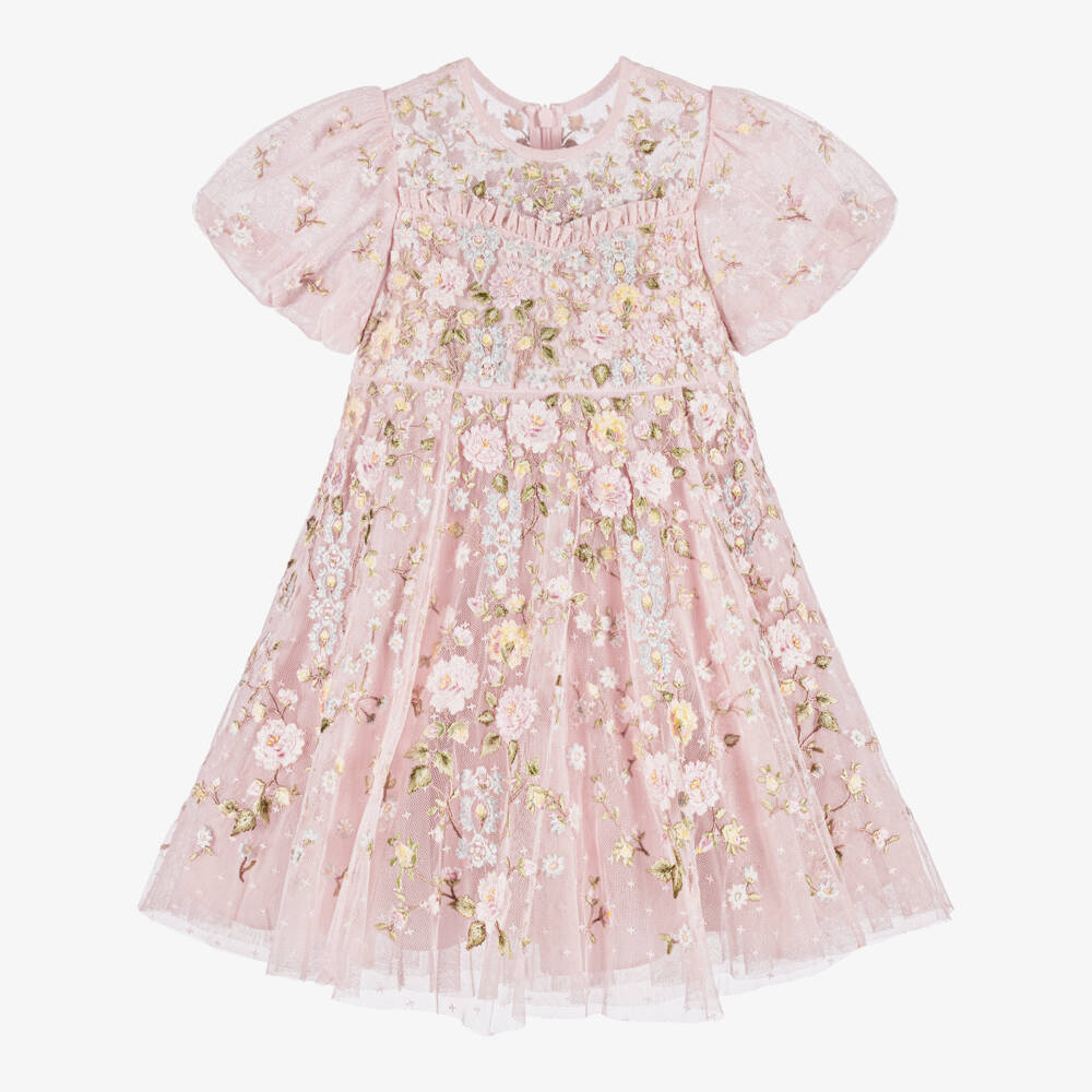 Needle & Thread-Girls Pink Garden Rose Dress | Childrensalon