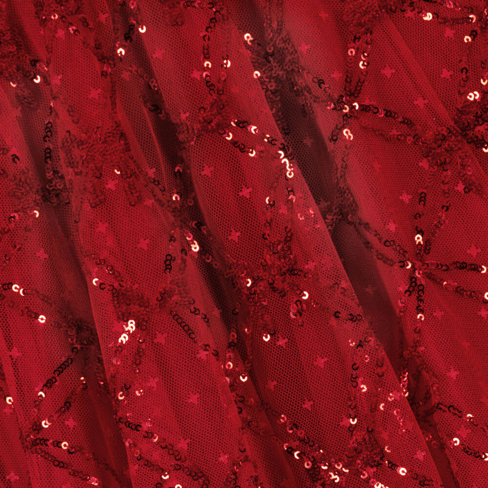 Needle & Thread-Girls Red Sequinned Bow Lattice Cape Dress | Childrensalon