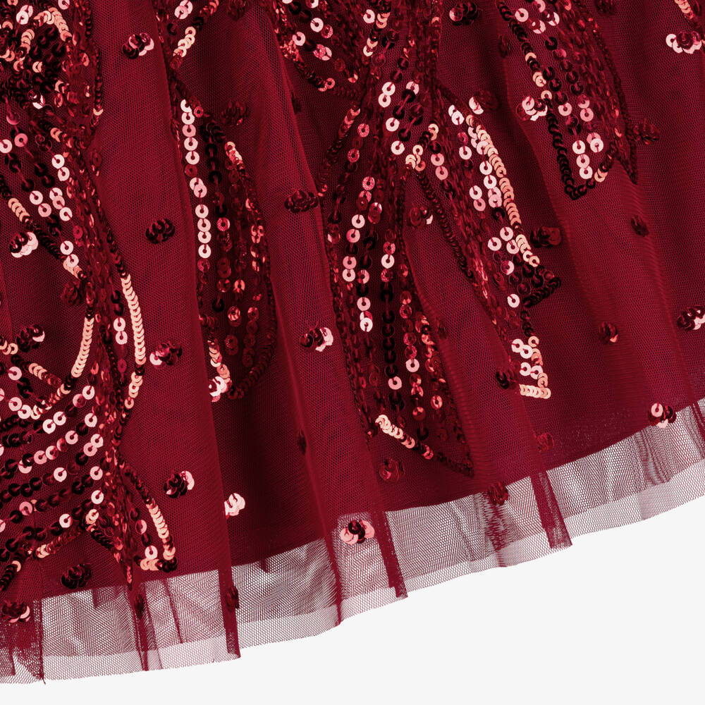 Needle & Thread-Платье красное из тюля с пайетками для девочек | Childrensalon