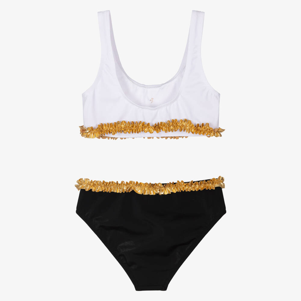 Nessi Byrd-Girls Black & White Bikini (UV50) | Childrensalon