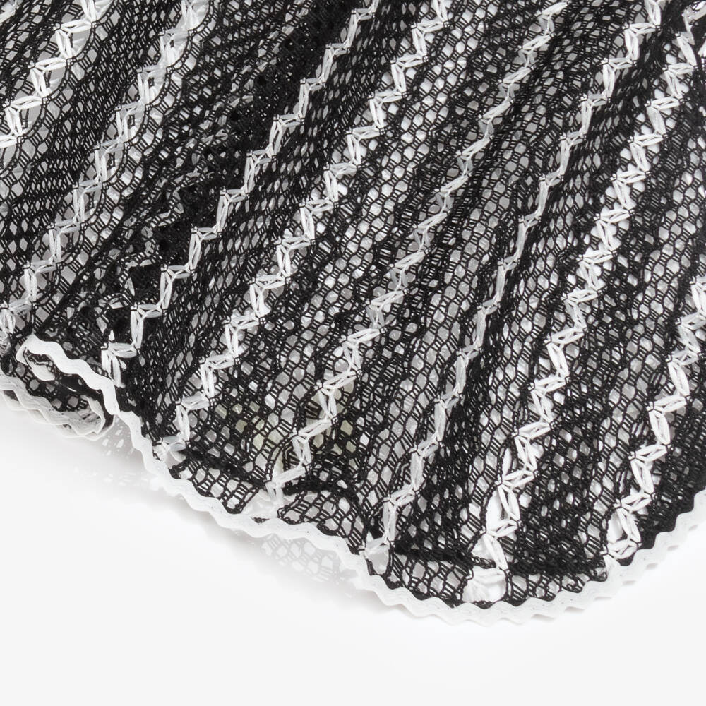 Nessi Byrd-Girls Black & White Crochet Beach Kaftan | Childrensalon