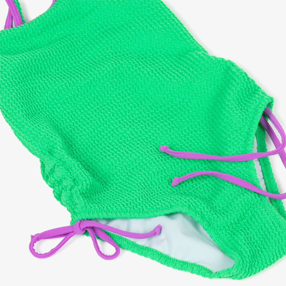 Nessi Byrd-مايوه كرينكل بفيونكة لون أخضر للبنات | Childrensalon