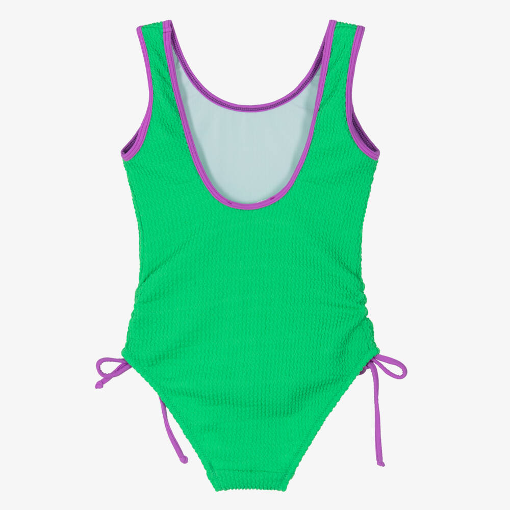 Nessi Byrd-مايوه كرينكل بفيونكة لون أخضر للبنات | Childrensalon