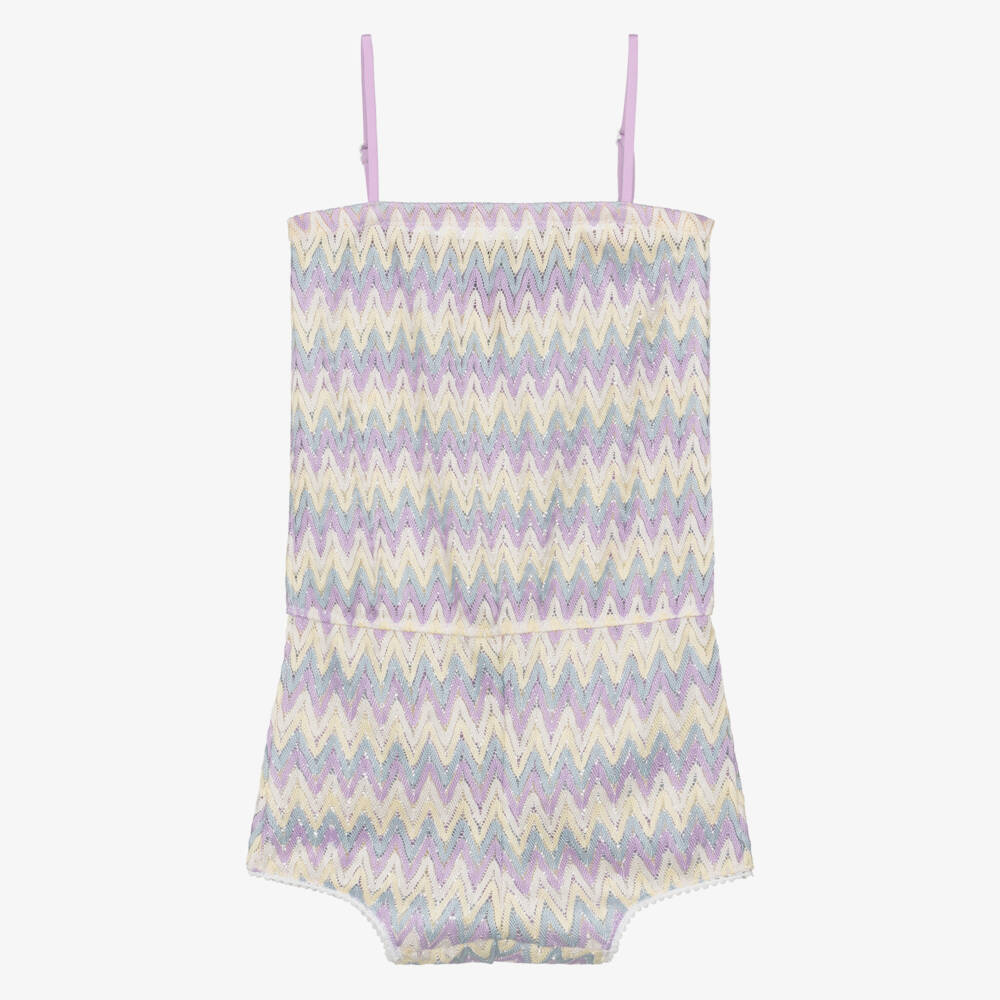 Nessi Byrd-بلاي سوت كروشيه زيغ زاغ لون بنفسجي ليلاك للبنات | Childrensalon