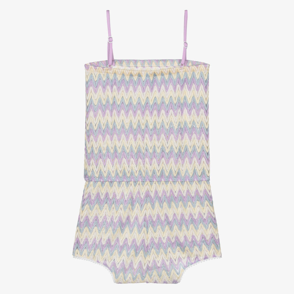 Nessi Byrd-بلاي سوت كروشيه زيغ زاغ لون بنفسجي ليلاك للبنات | Childrensalon