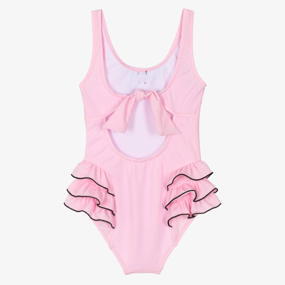 Nessi Byrd-Купальник пастельно-розовый с рюшами для девочек | Childrensalon