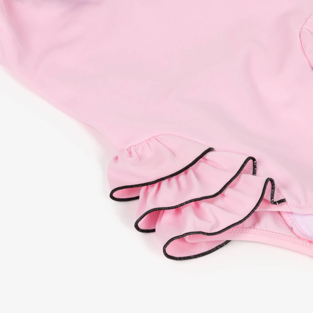 Nessi Byrd-Купальник пастельно-розовый с рюшами для девочек | Childrensalon