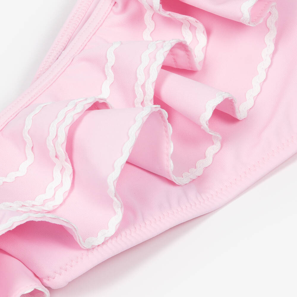 Nessi Byrd-Girls Pink & Blue Bikini with Ric Rac Detail (UV50) | Childrensalon