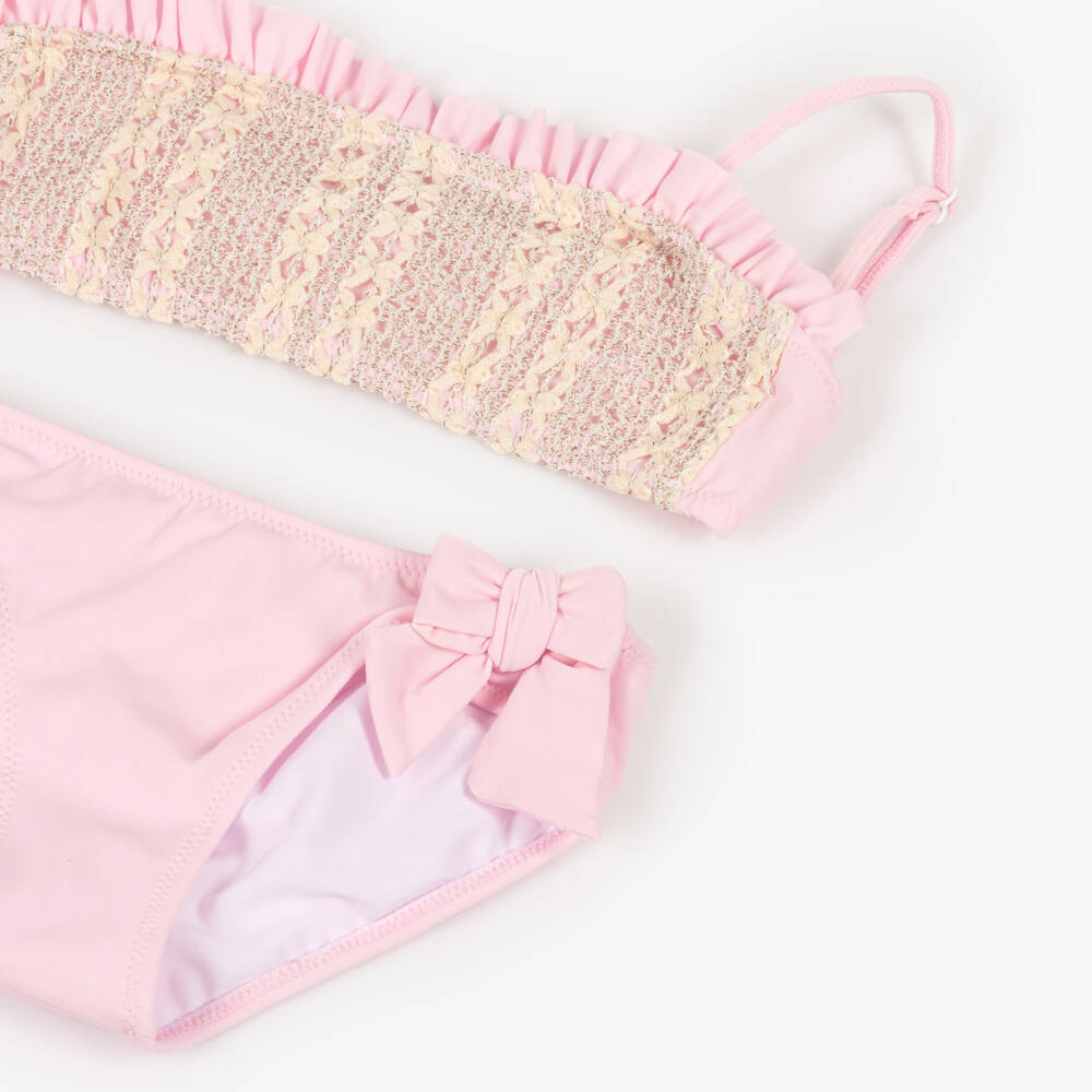 Nessi Byrd-Бикини розовое кроше для девочек (УФ50) | Childrensalon