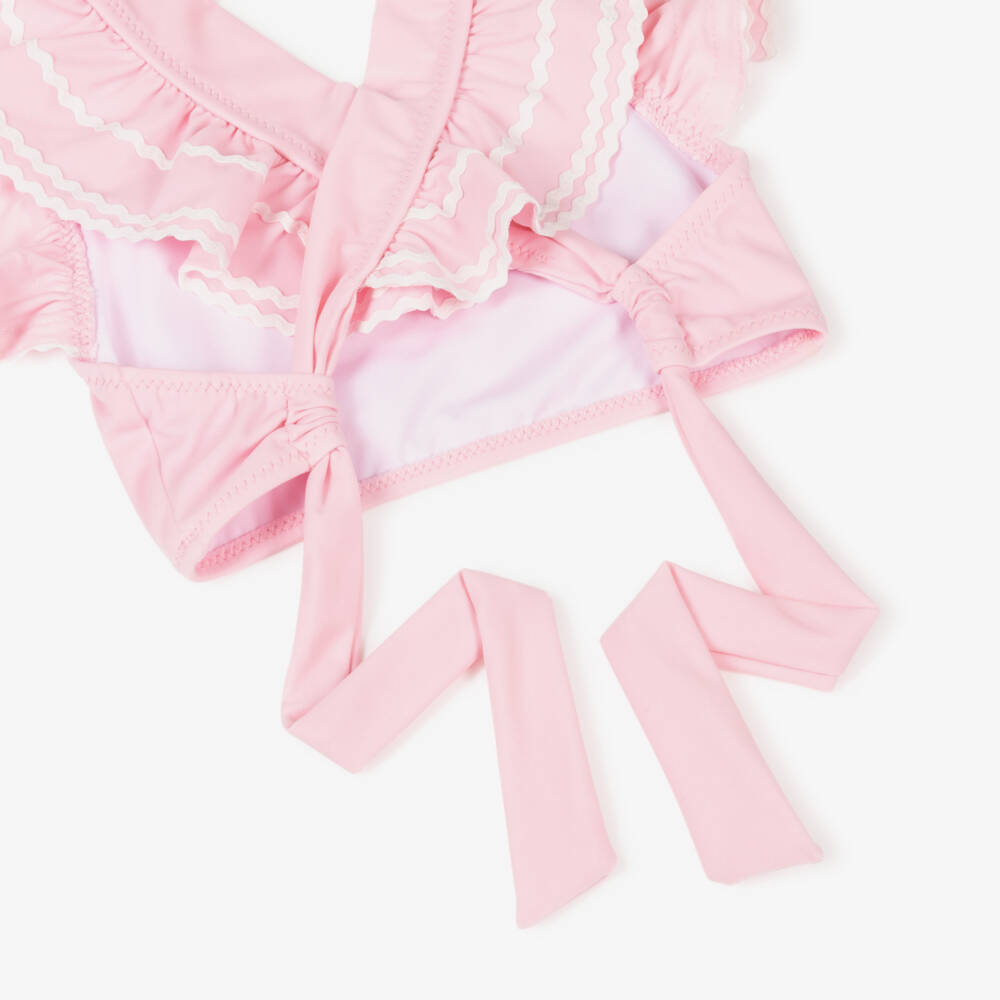 Nessi Byrd-Girls Pink Ruffle Bikini (UV50) | Childrensalon