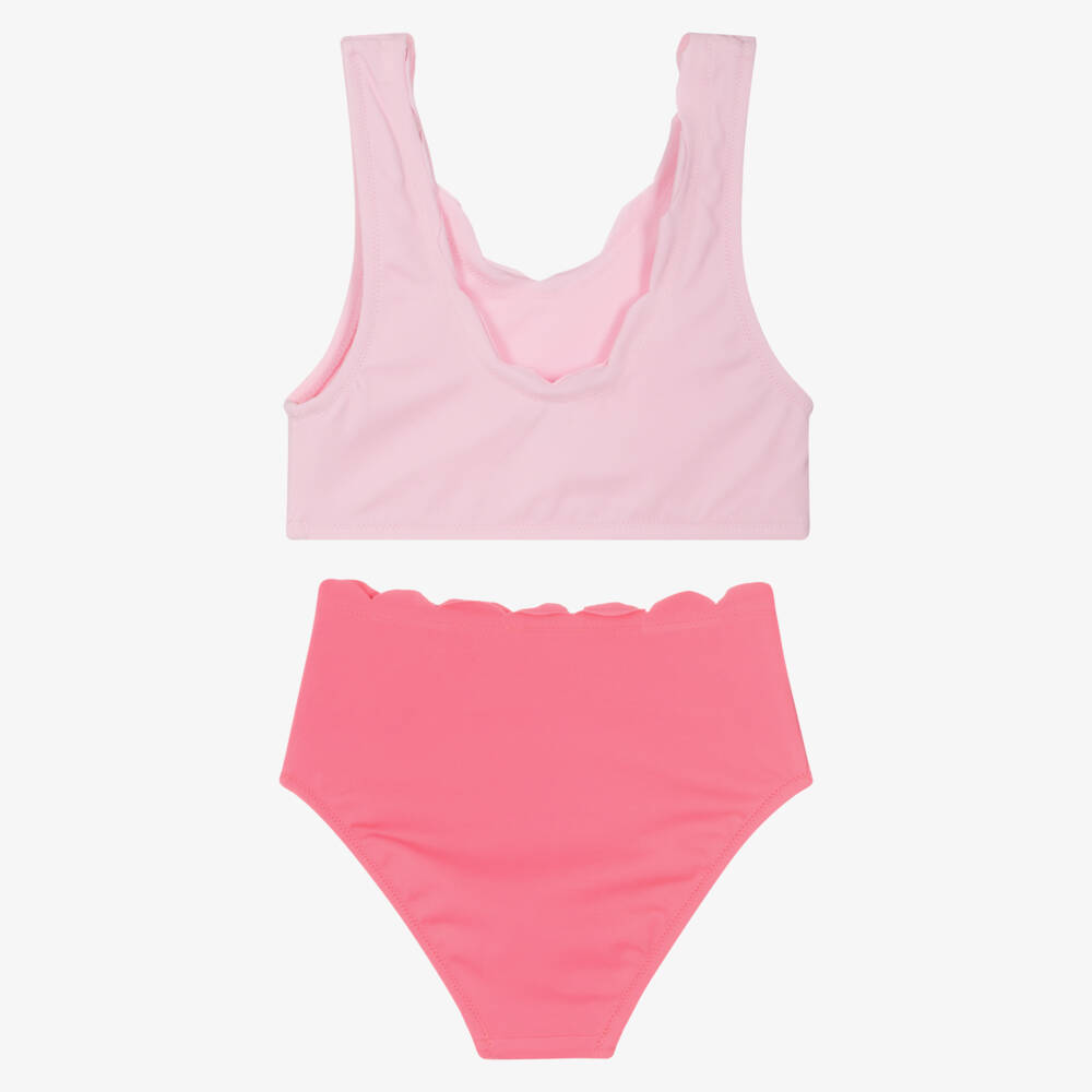 Nessi Byrd-Girls Tonal Pink Scalloped Bikini (UV50) | Childrensalon
