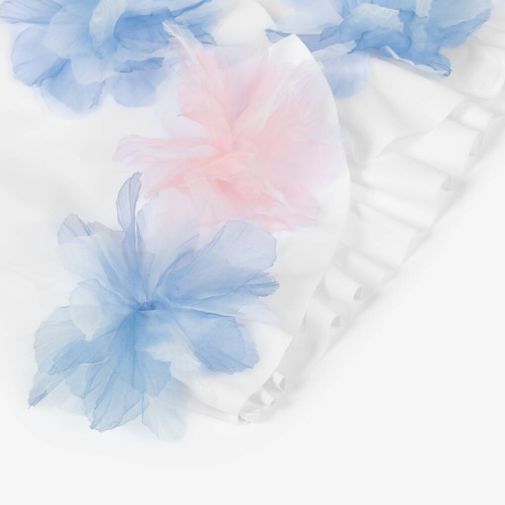 Nessi Byrd-تنورة للشاطئ مزينة بورود لون أبيض للبنات (UV50) | Childrensalon