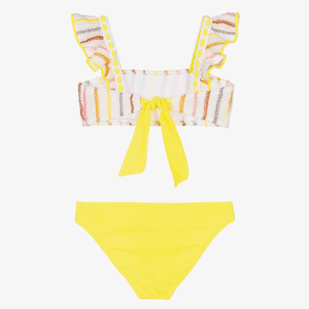 Nessi Byrd-Girls White & Yellow Bikini (UV50) | Childrensalon