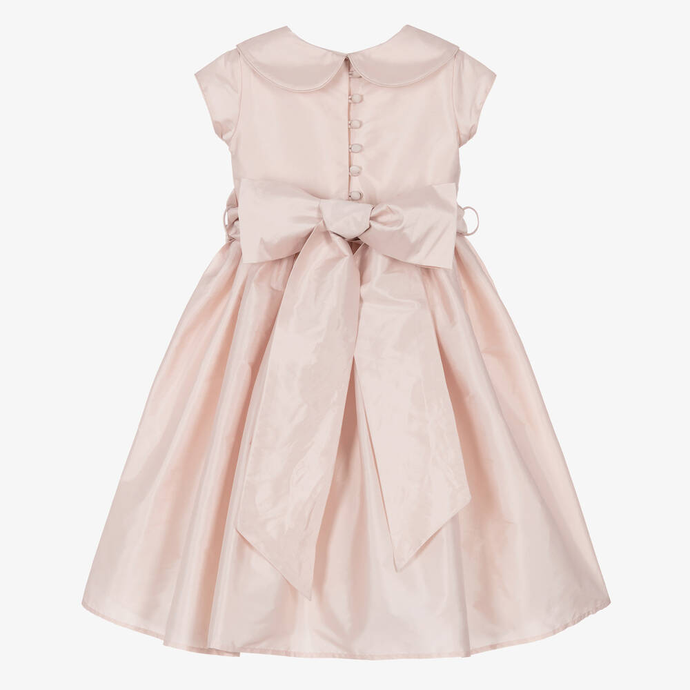 Nicki Macfarlane-Girls Pink Silk & Crystal Sash Dress  | Childrensalon