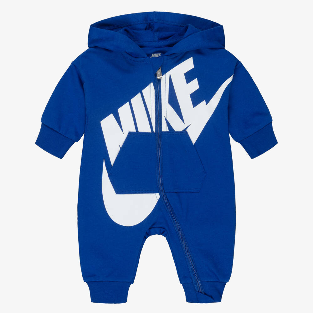 Nike-Baby Boys Blue Cotton Romper  | Childrensalon