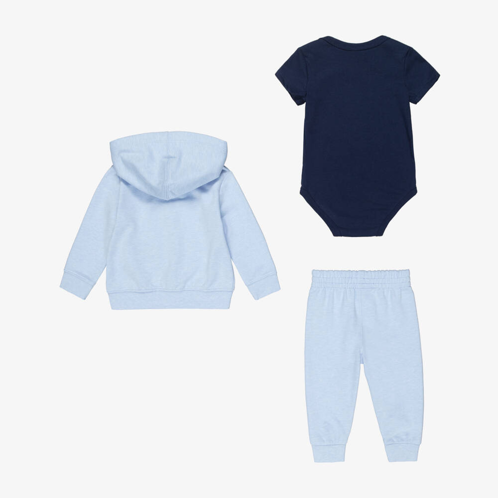 Nike-Baby Boys Blue Jersey Swoosh Logo Tracksuit Set | Childrensalon