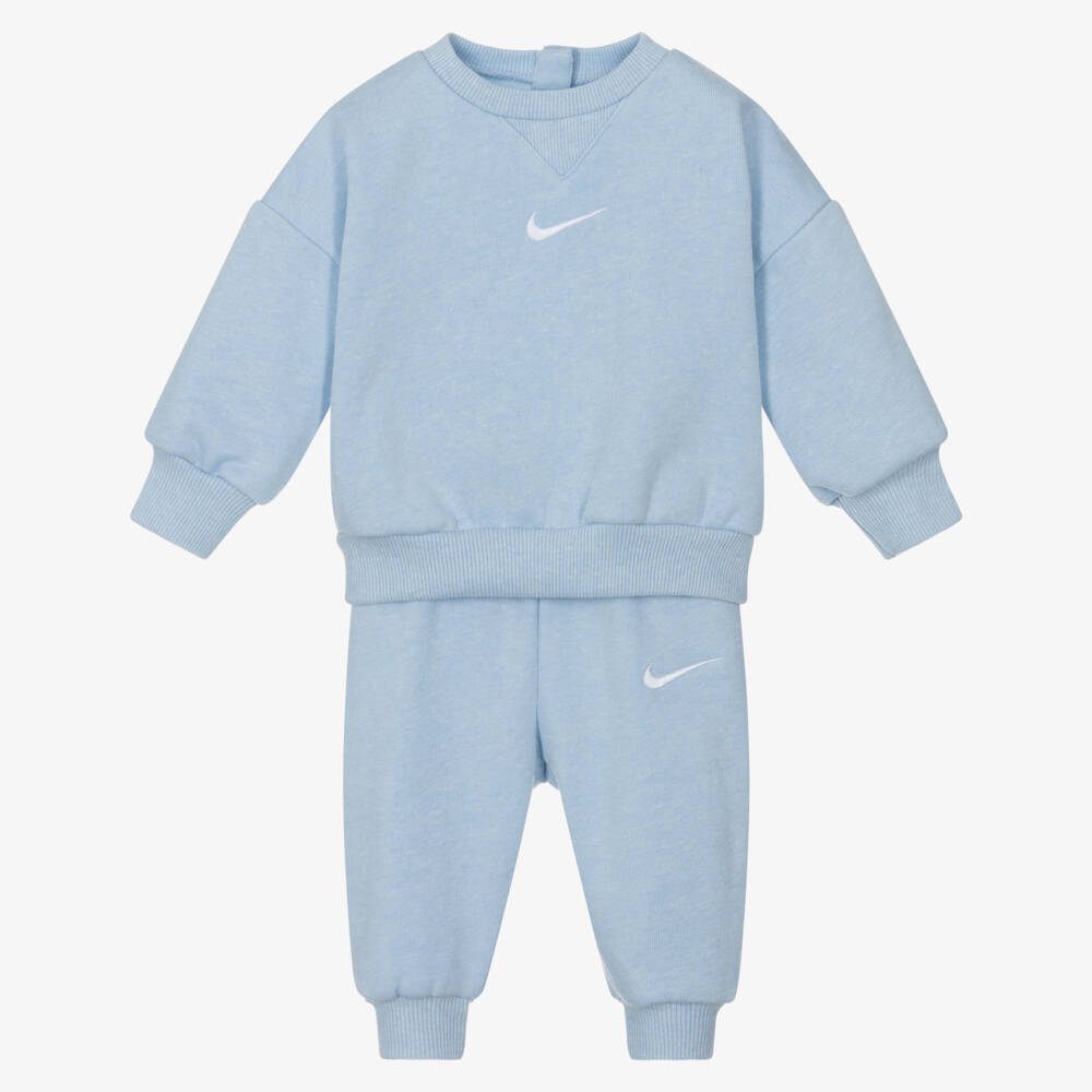 Nike-بدلة رياضية مزيج قطن لون أزرق للمواليد | Childrensalon