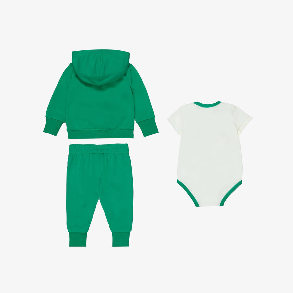Nike-Baby Boys Green & Ivory Swoosh Logo Tracksuit Set | Childrensalon