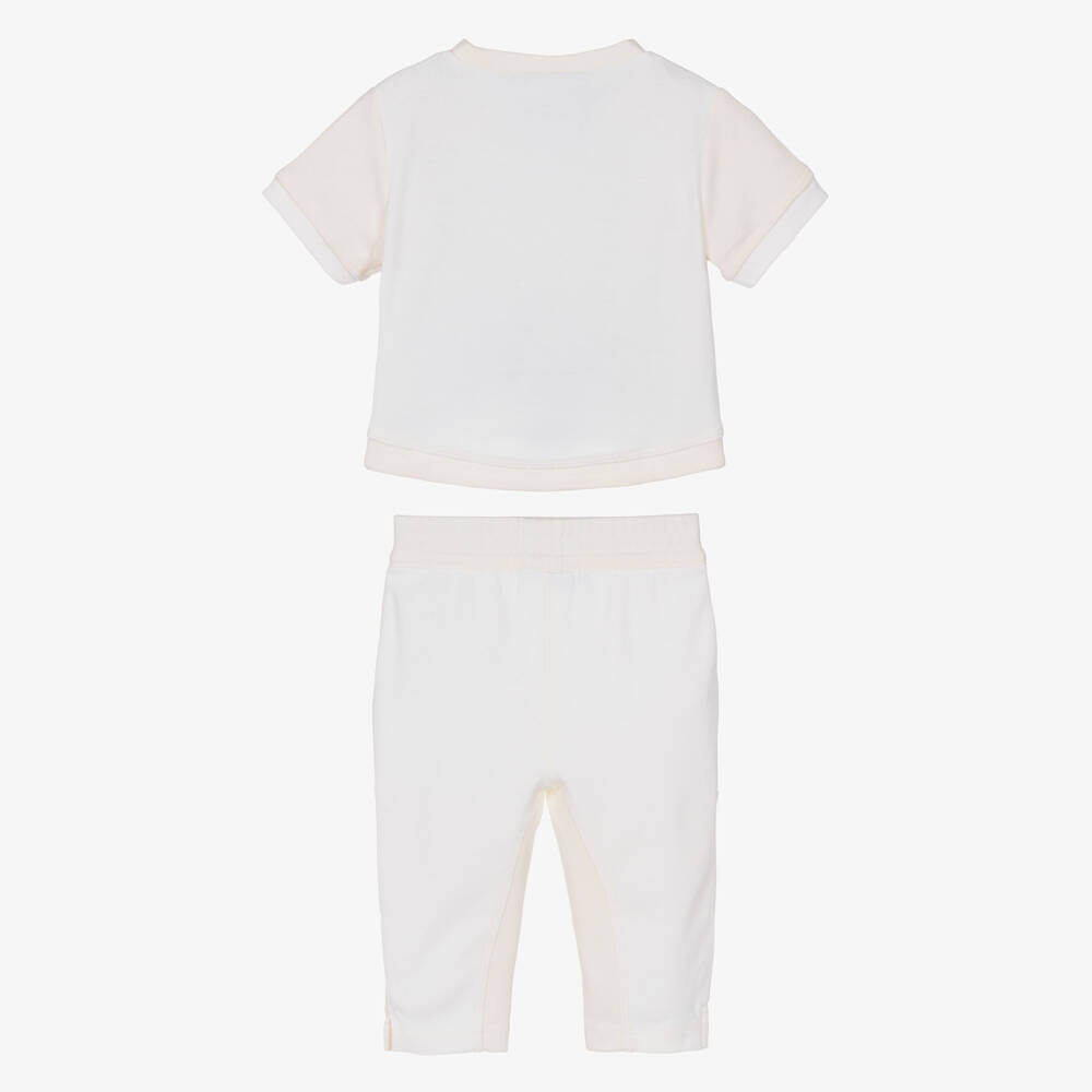 Nike-Baby Boys Ivory Jersey Swoosh Logo Trouser Set | Childrensalon