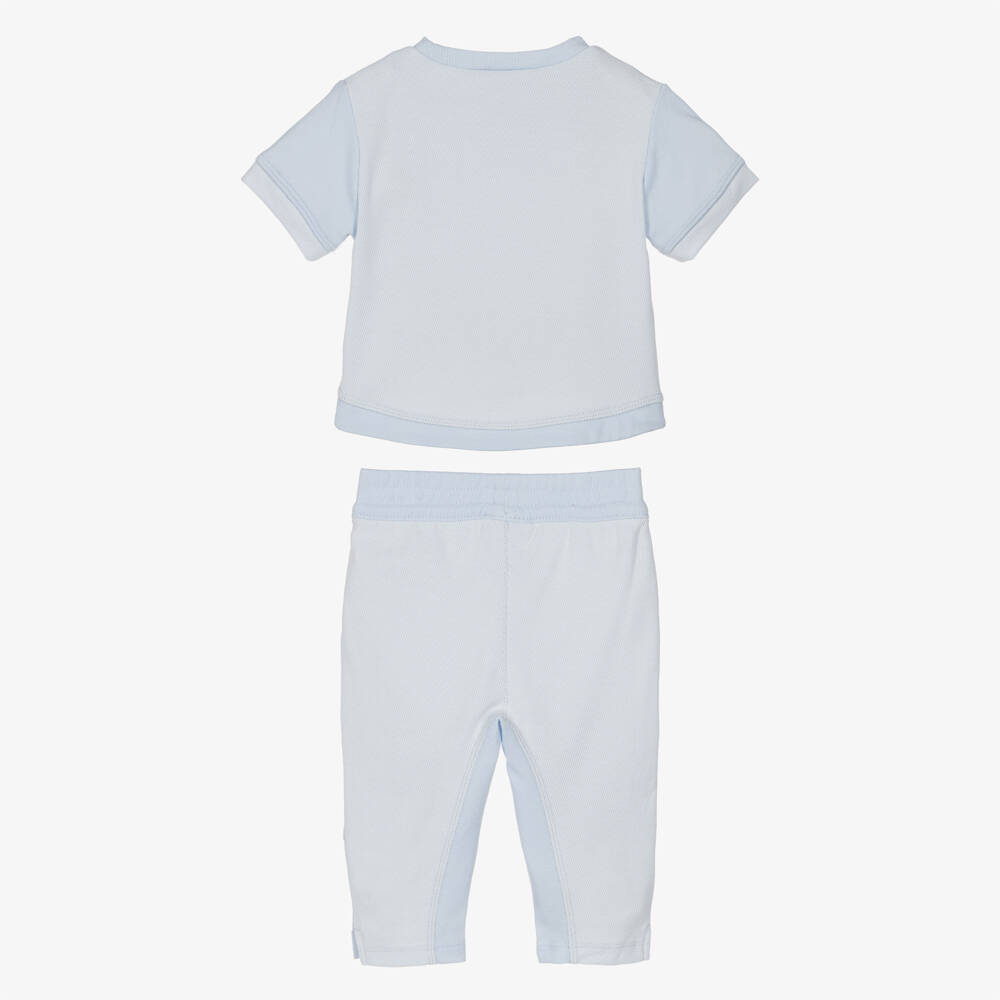 Nike-Baby Boys Pale Blue Jersey Swoosh Logo Trouser Set | Childrensalon