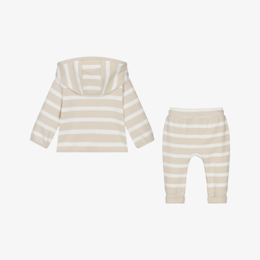 Nike-Baby Girls Beige Striped Trouser Set | Childrensalon