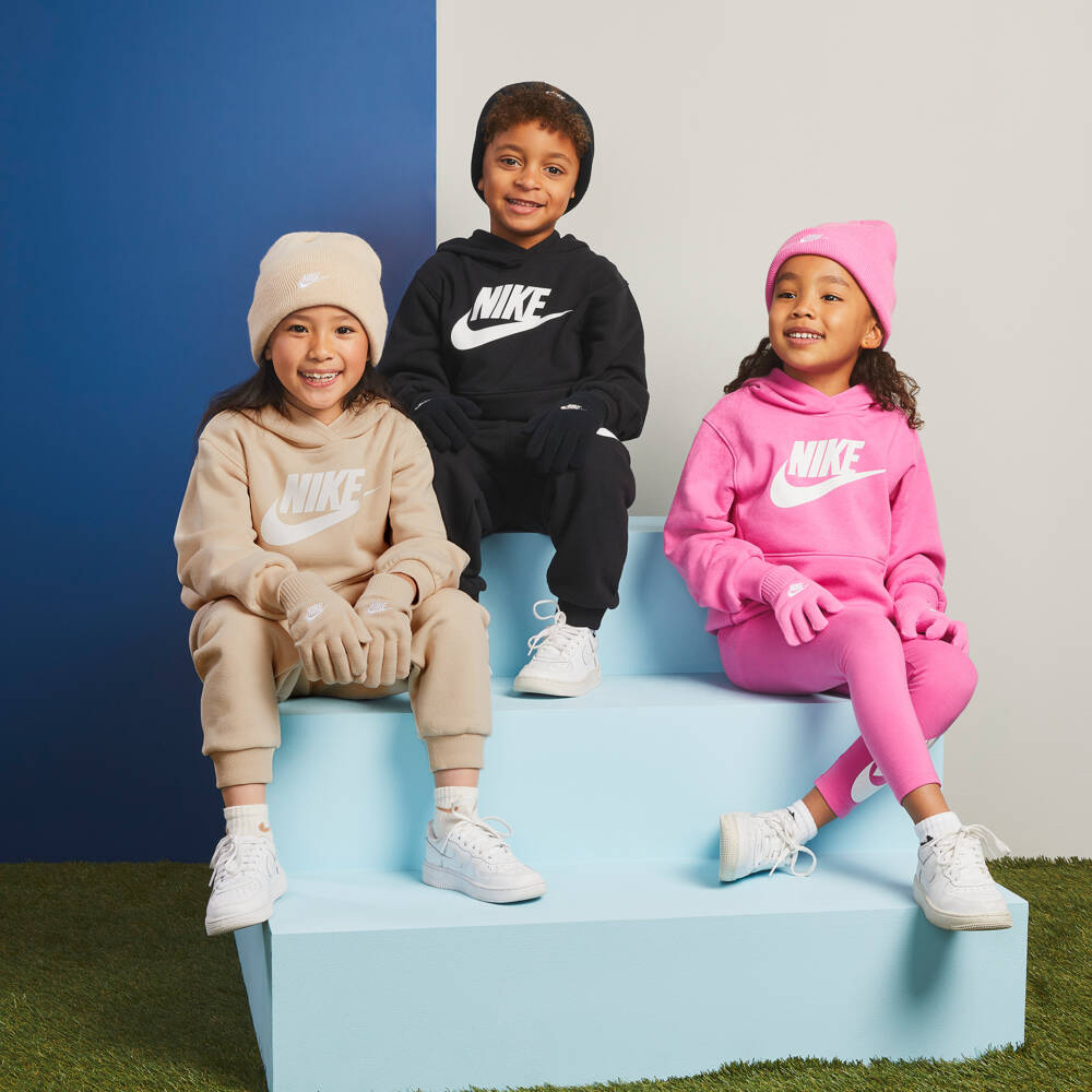 Nike-Спортивный костюм бежевый с капюшоном и логотипом | Childrensalon