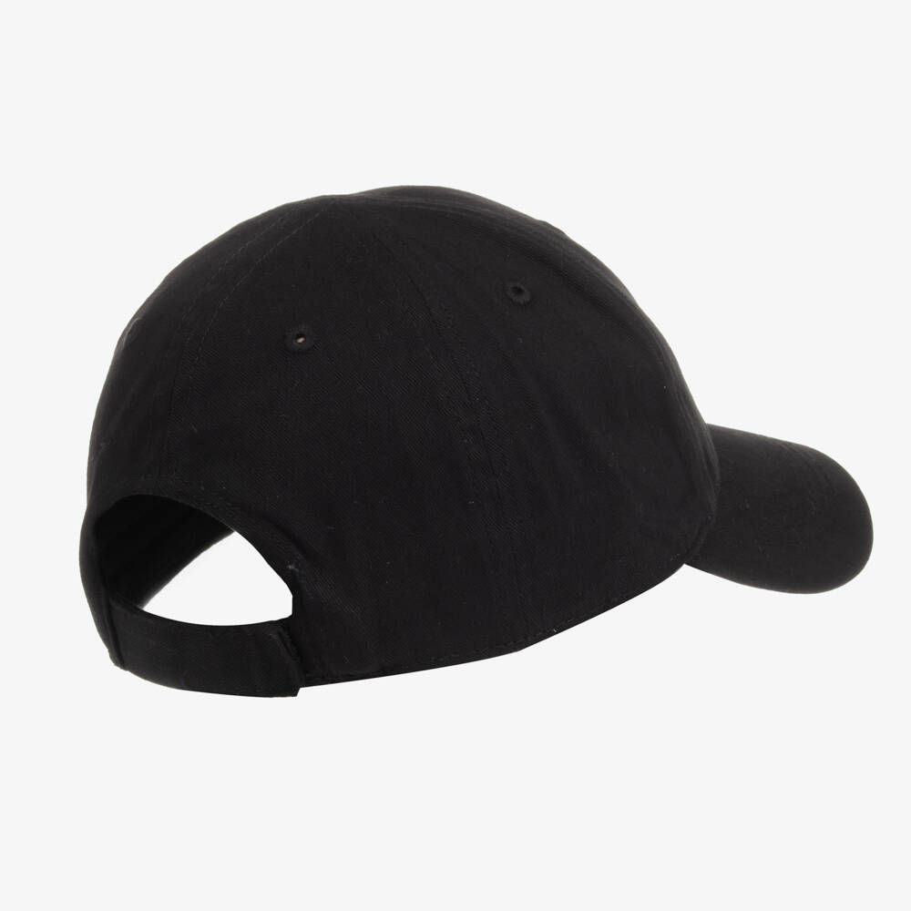 Nike-Black Cotton Twill Logo Cap With Swoosh Logo | Childrensalon