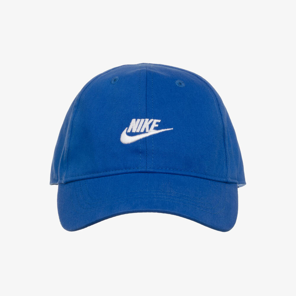 Nike-Blue Cotton Swoosh Logo Cap | Childrensalon