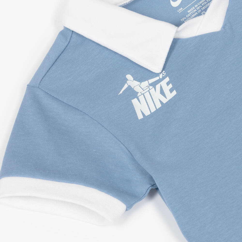 Nike-Boy Blue & Grey Goal Mode Shorts Set | Childrensalon