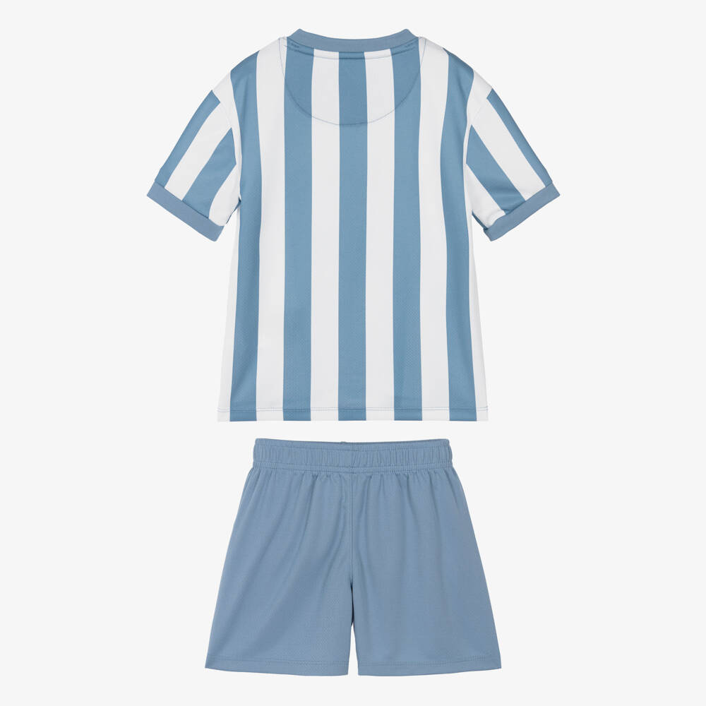 Nike-Boy White & Blue Goal Mode Shorts Set | Childrensalon