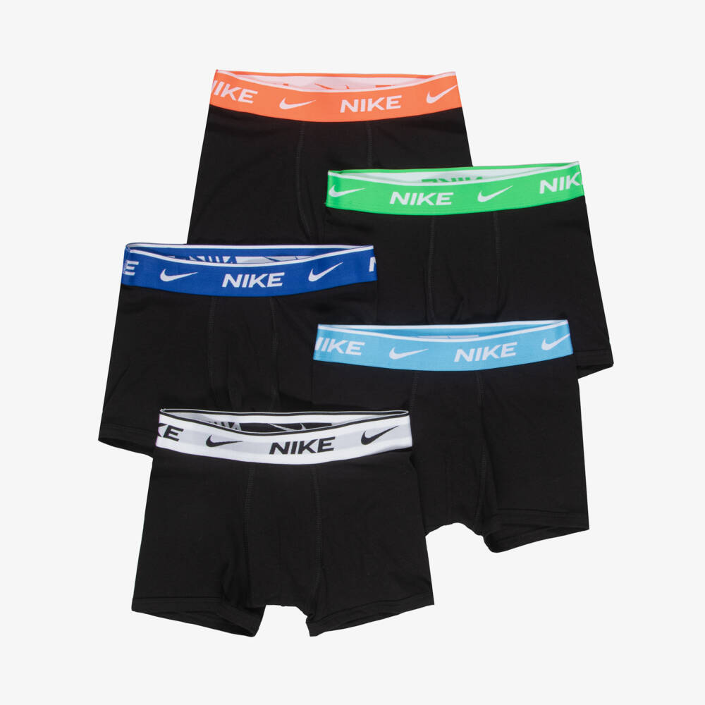Nike-Boys Black Cotton Boxers (5 Pack) | Childrensalon