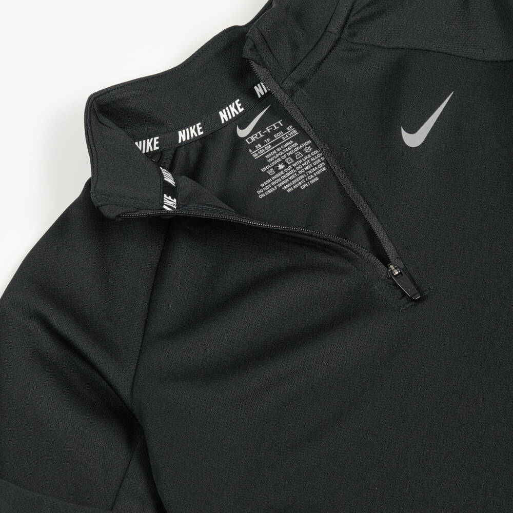 Nike-Boys Black Dri-FIT Quarter Zip Tracksuit | Childrensalon