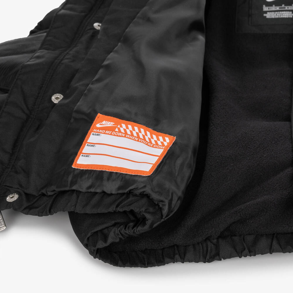 Nike-Boys Black Puffer Jacket with Swoosh Logo | Childrensalon