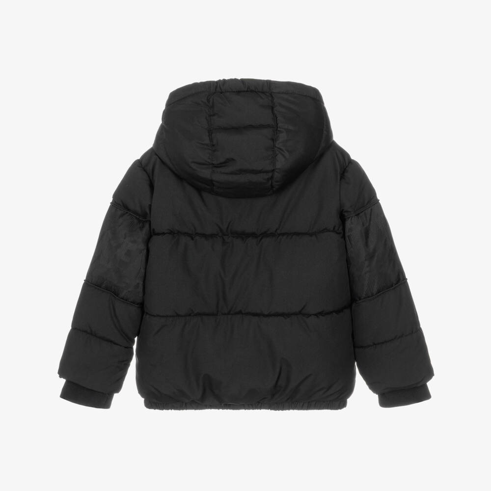 Nike-Boys Black Puffer Jacket with Swoosh Logo | Childrensalon