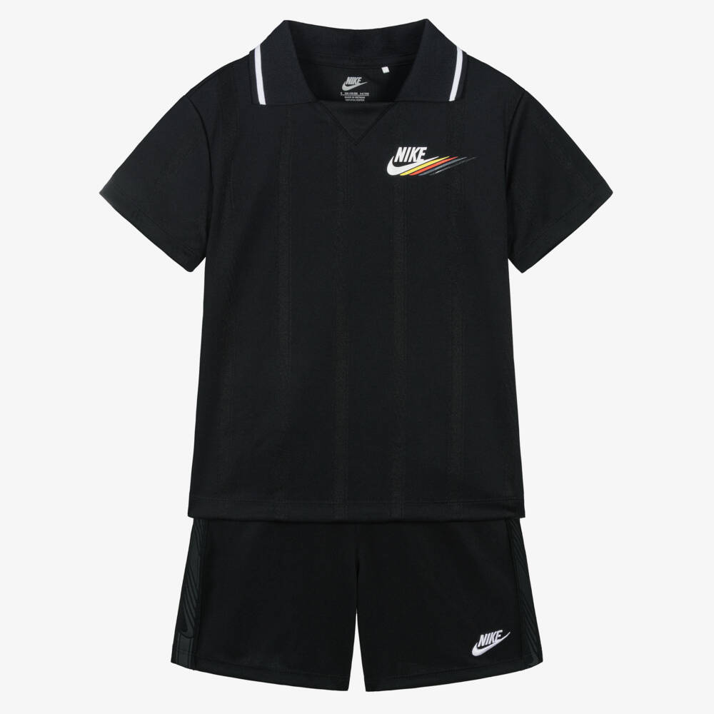 Nike-Boys Black Retro Sporty Shorts Set | Childrensalon