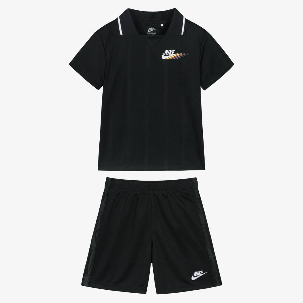 Nike-Boys Black Retro Sporty Shorts Set | Childrensalon