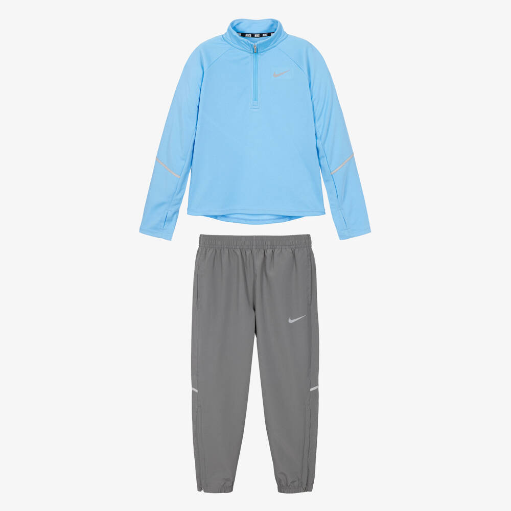 Nike-Boys Blue & Grey Dri-FIT Technology Tracksuit | Childrensalon